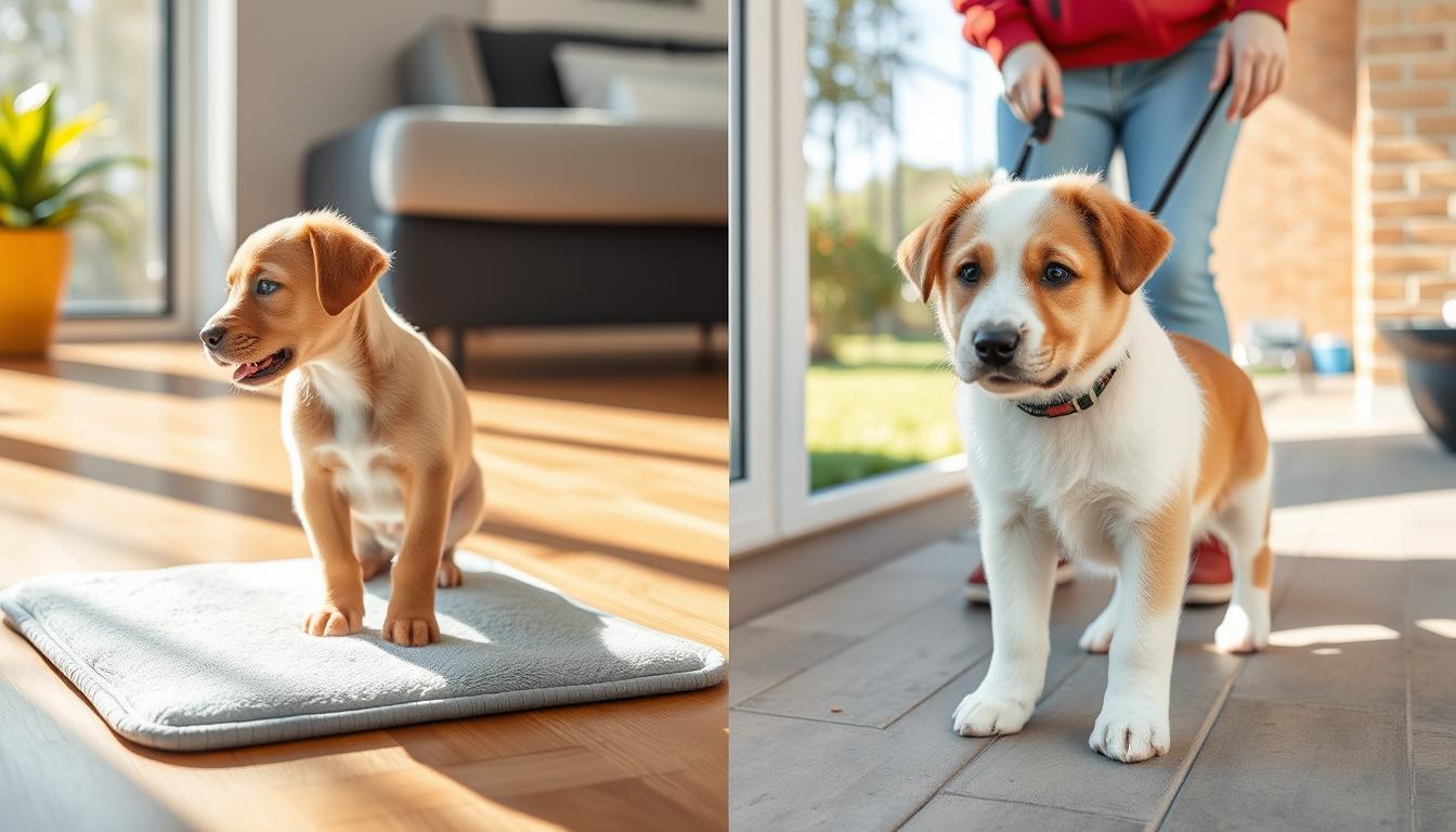 Comparison of small and large breed puppies during potty training
