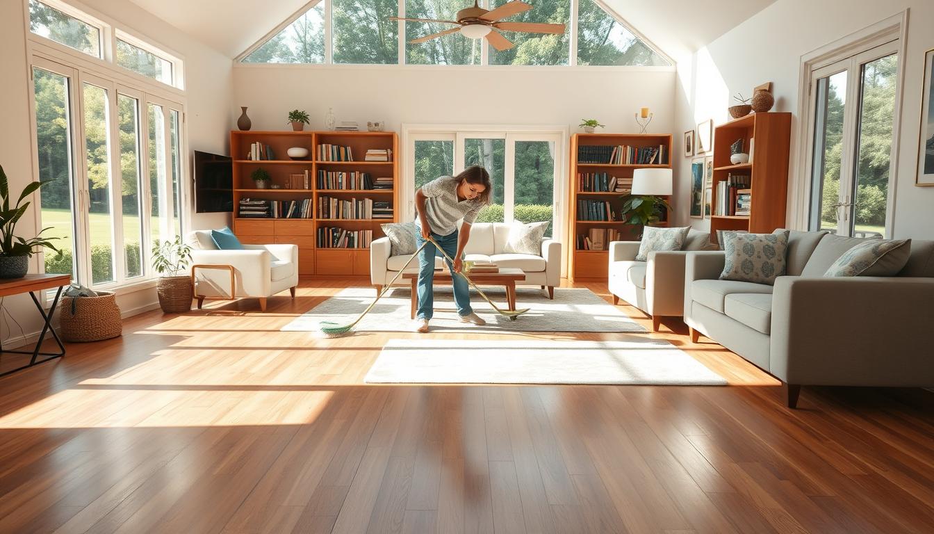 living room cleaning