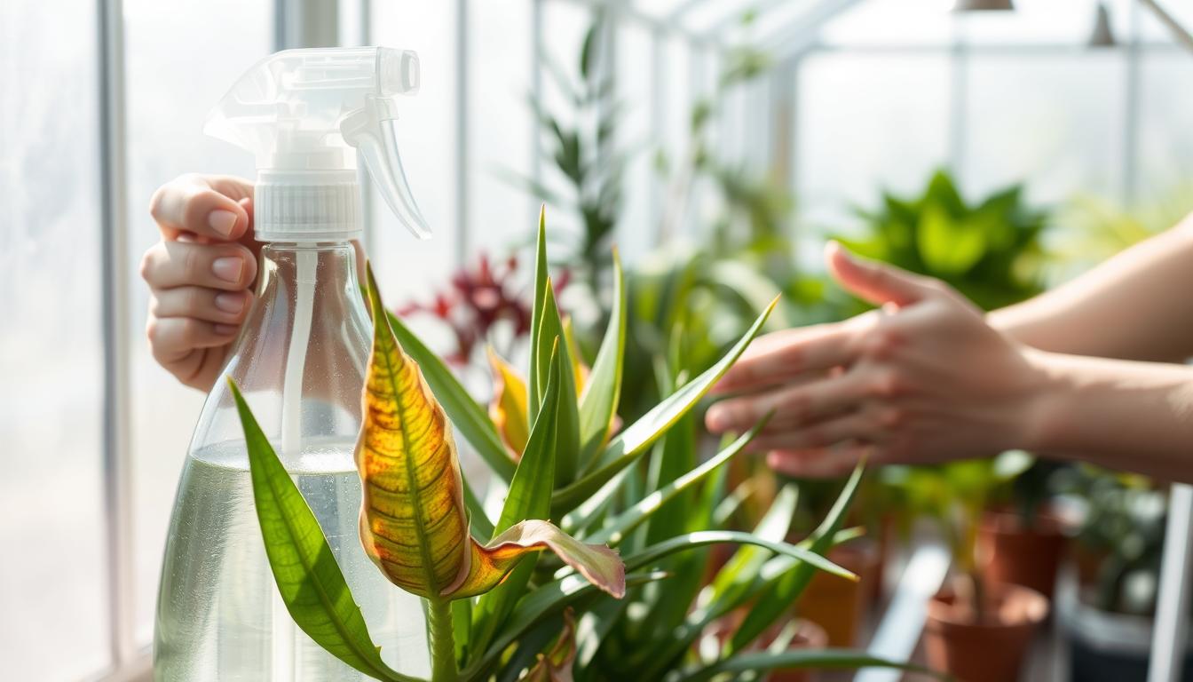 sunburned plants treatment