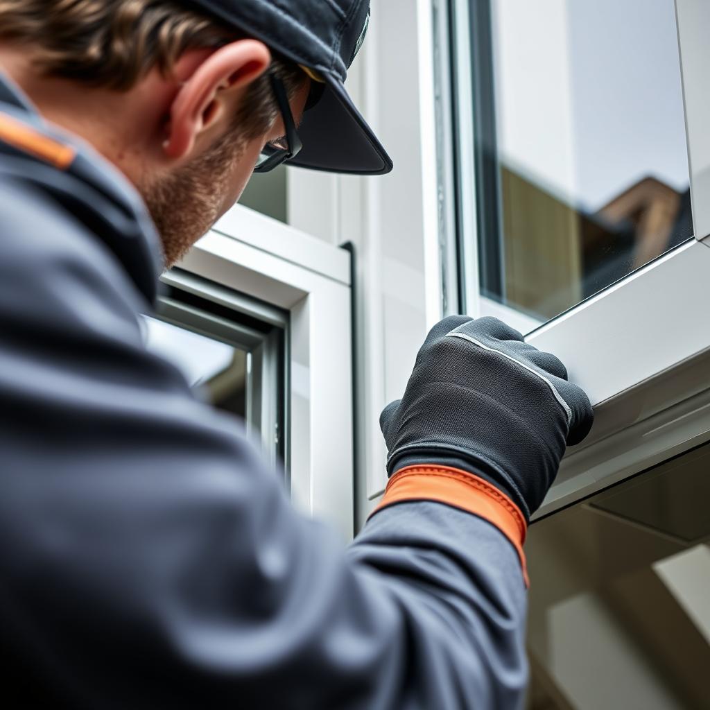 Experienced installer working on flush casement windows