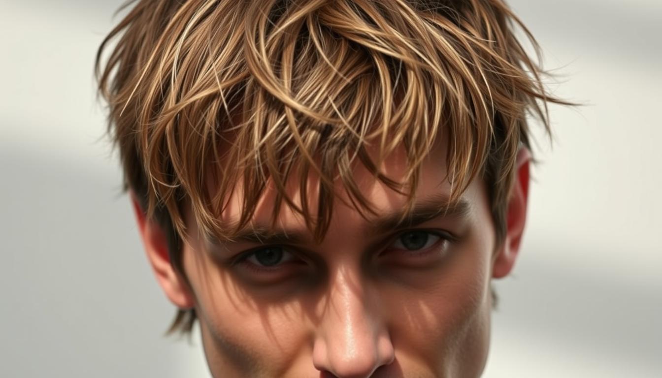 messy fringe hairstyles for men