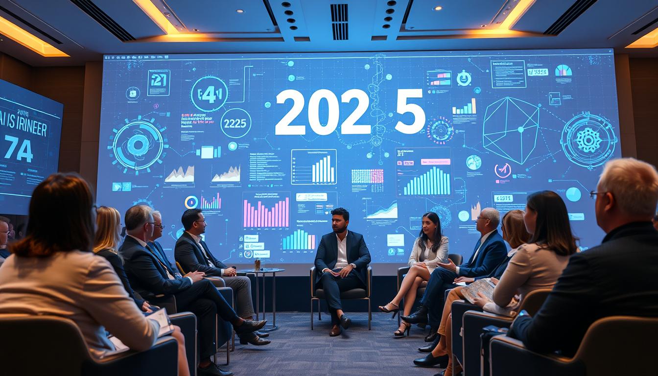 AI researchers and industry leaders discussing predictions for AI in 2025