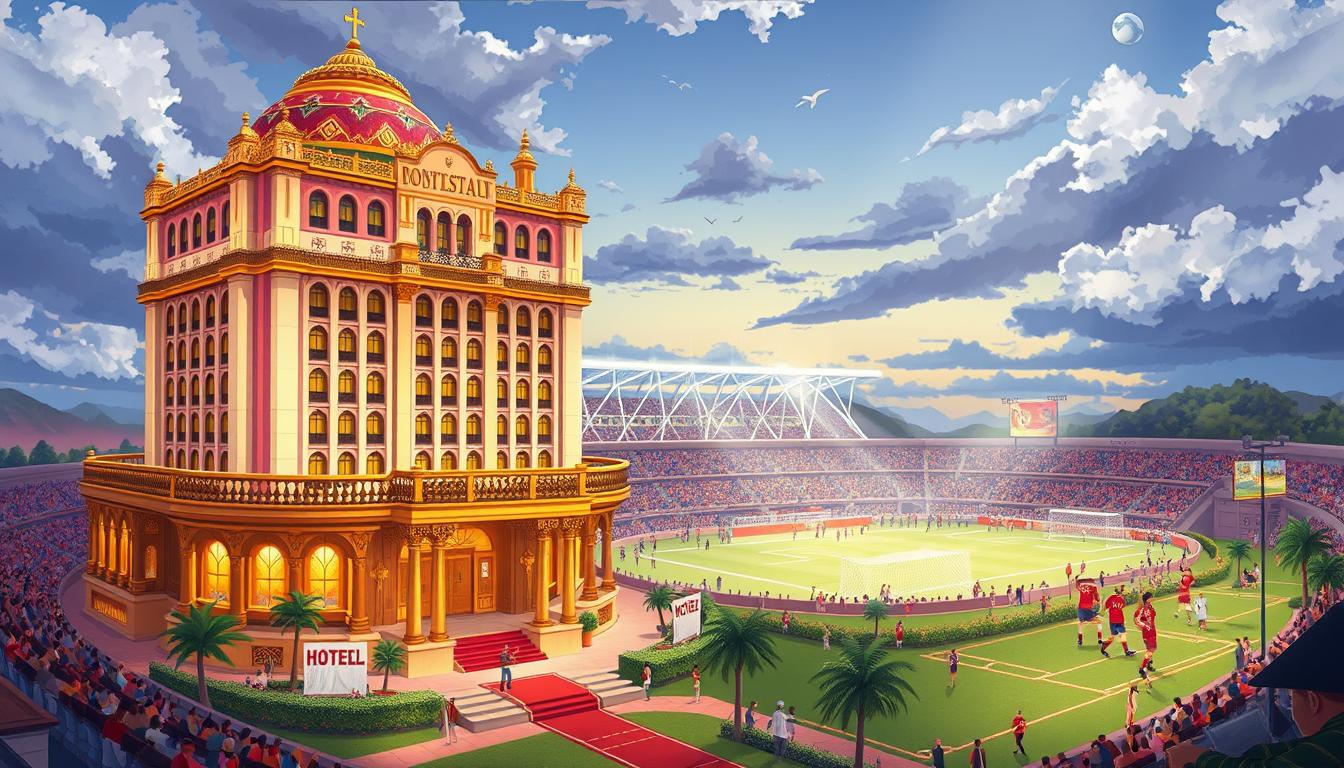 Image of a luxurious hotel near a World Cup stadium