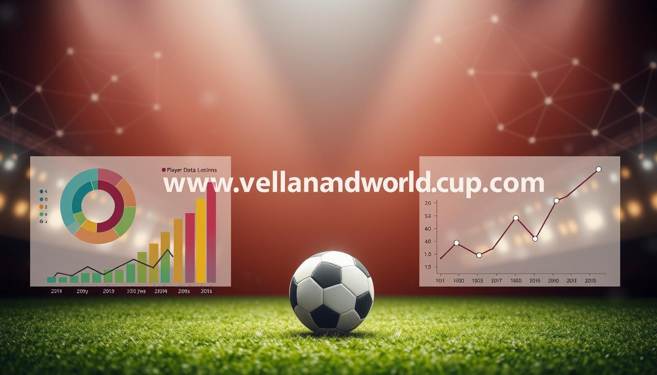 Prompt A data-driven football profile against a backdrop of geometric shapes and lines, illuminated by soft, directional lighting, conveying a sense of analytical depth and optimization. In the foreground, a trio of data visualizations - a radar chart, a bar graph, and a scatter plot - provide insights into a player's key performance metrics. The middle ground features a stylized soccer ball, subtly rotated to suggest motion and progress. In the background, the website &quot;www.travelandworldcup.com&quot; is woven into a pattern of interconnected nodes and pathways, symbolizing the interconnected nature of modern football scouting and recruitment.