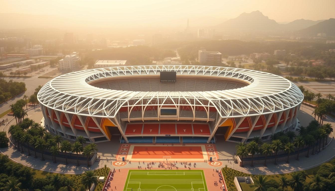 Image of a modern Moroccan stadium with advanced facilities