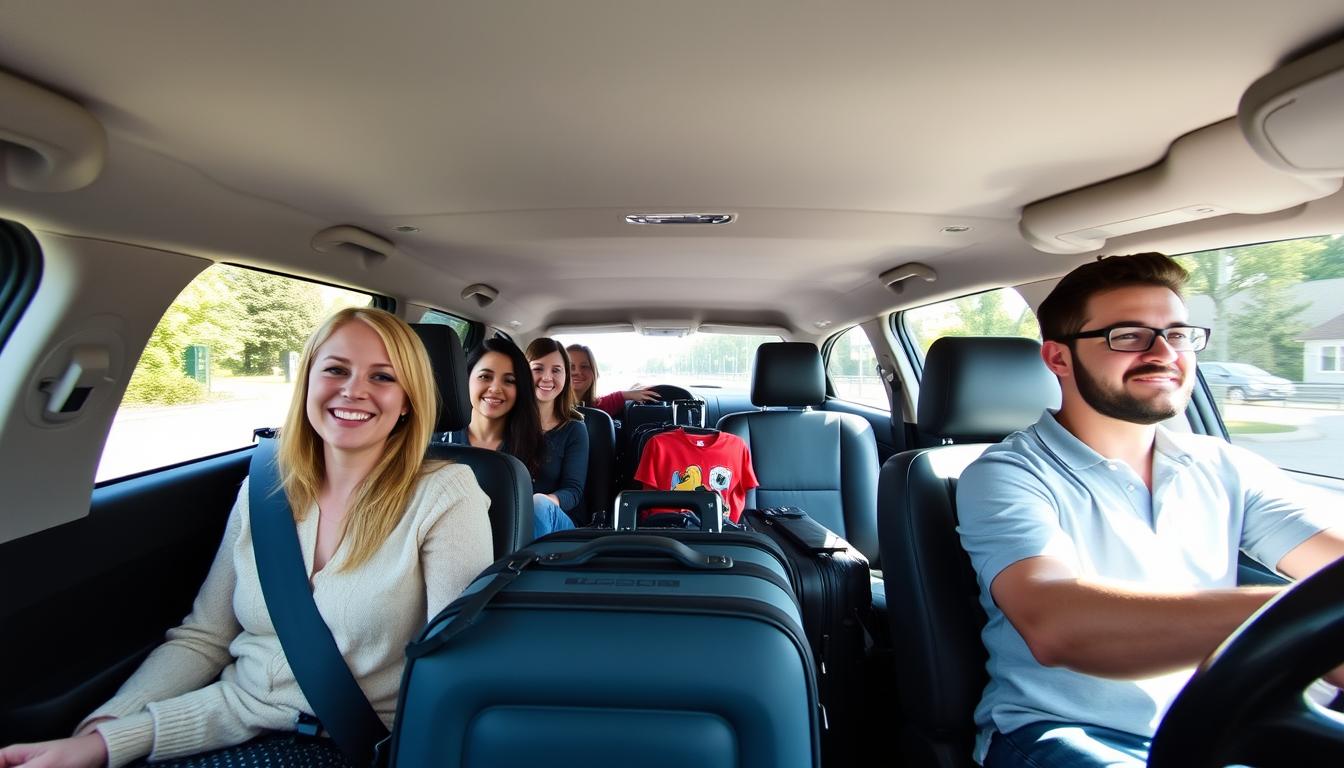 Welcome Pickups comfortable vehicle interior with happy passengers