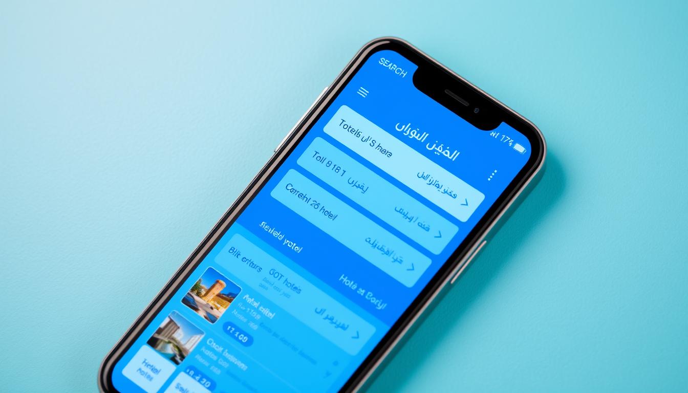 واجهة تطبيق Hotellook الرئيسية تعرض مقارنة أسعار الفنادق