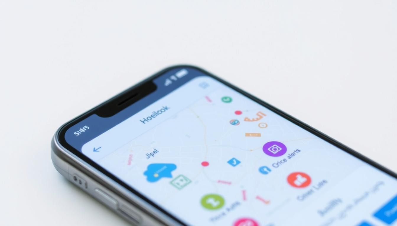 ميزات تطبيق Hotellook الفريدة معروضة على شاشة الهاتف