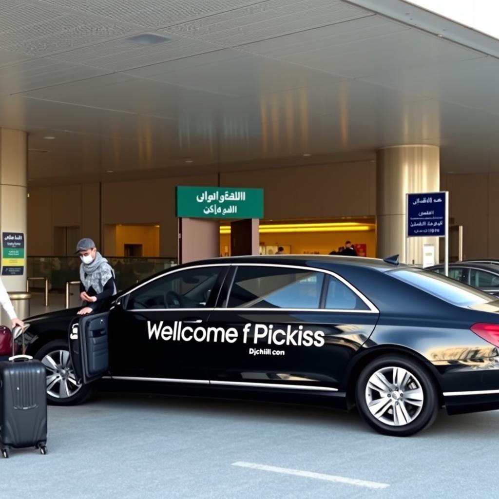مركبة فاخرة من Welcome Pickups أمام مطار دولي