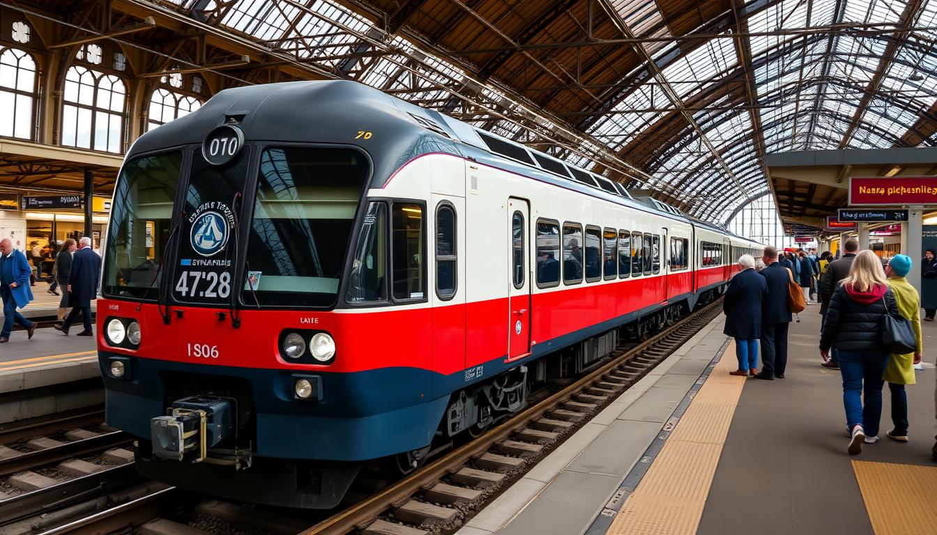 Image of a Polish train at a station