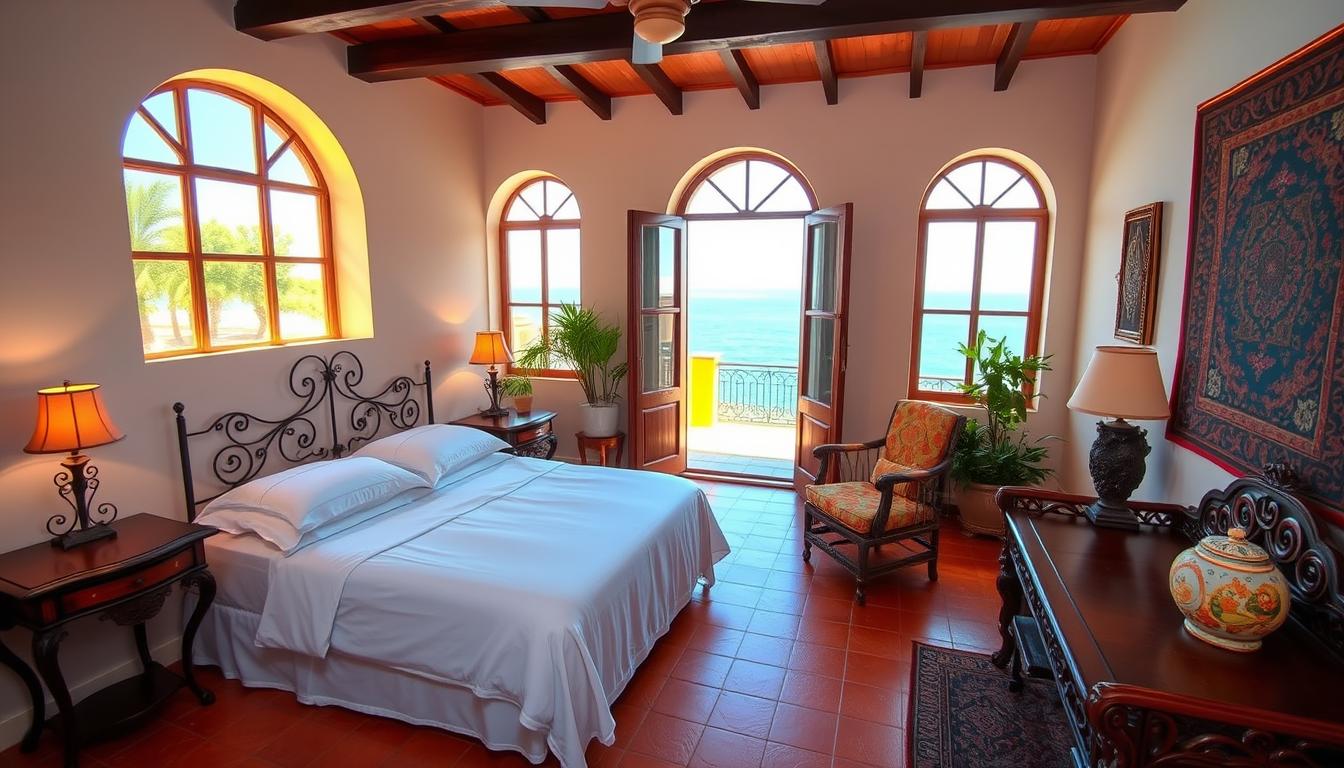luxury hotel room design with Mediterranean influences