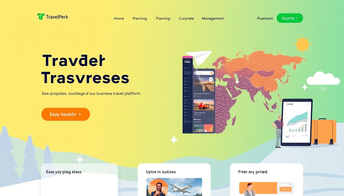 Generate an image representing TravelPerk's business travel platform