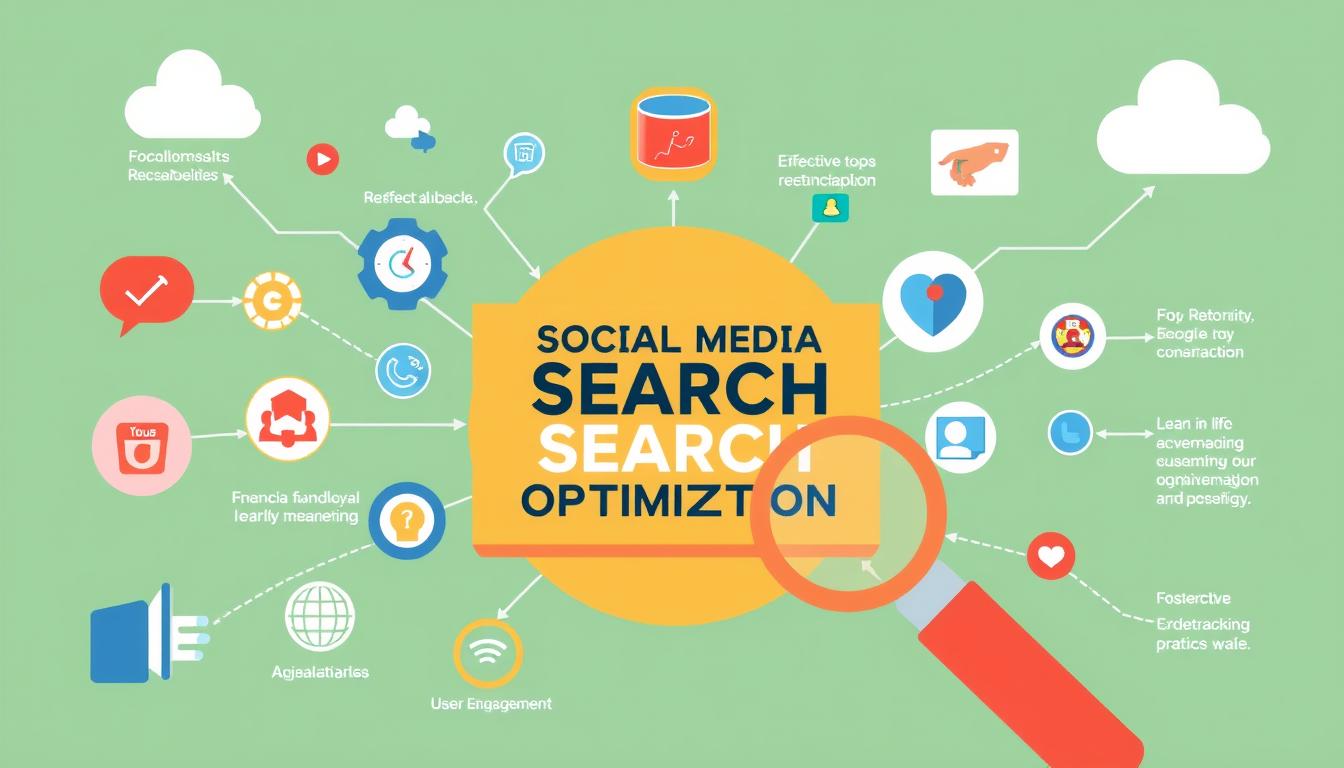 Generate an image representing social media search optimisation