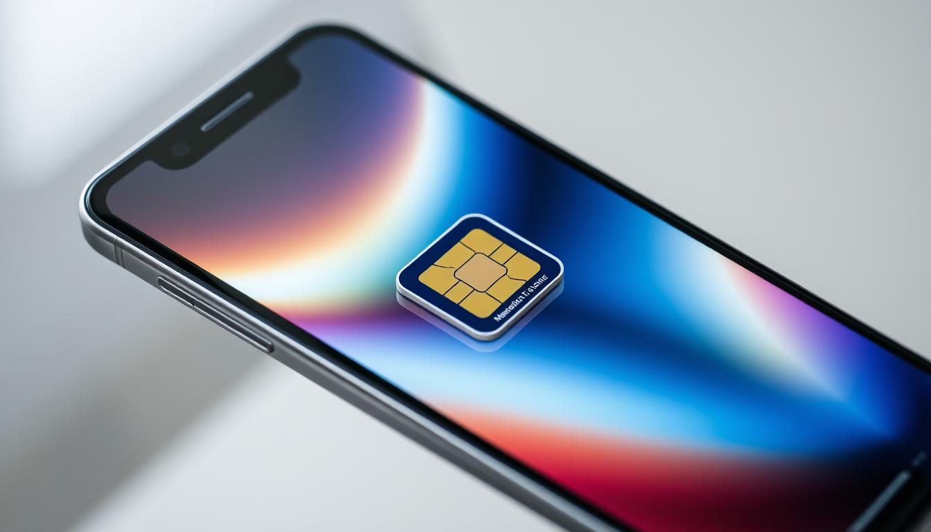 Generate an image of a smartphone with eSIM compatibility