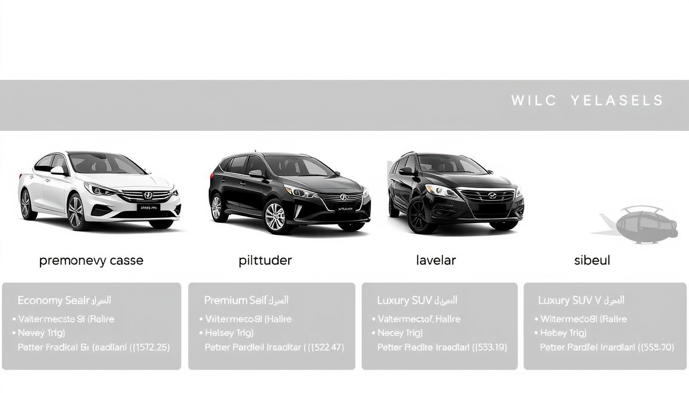 مجموعة متنوعة من مركبات Welcome Pickups لخدمات نقل المطار