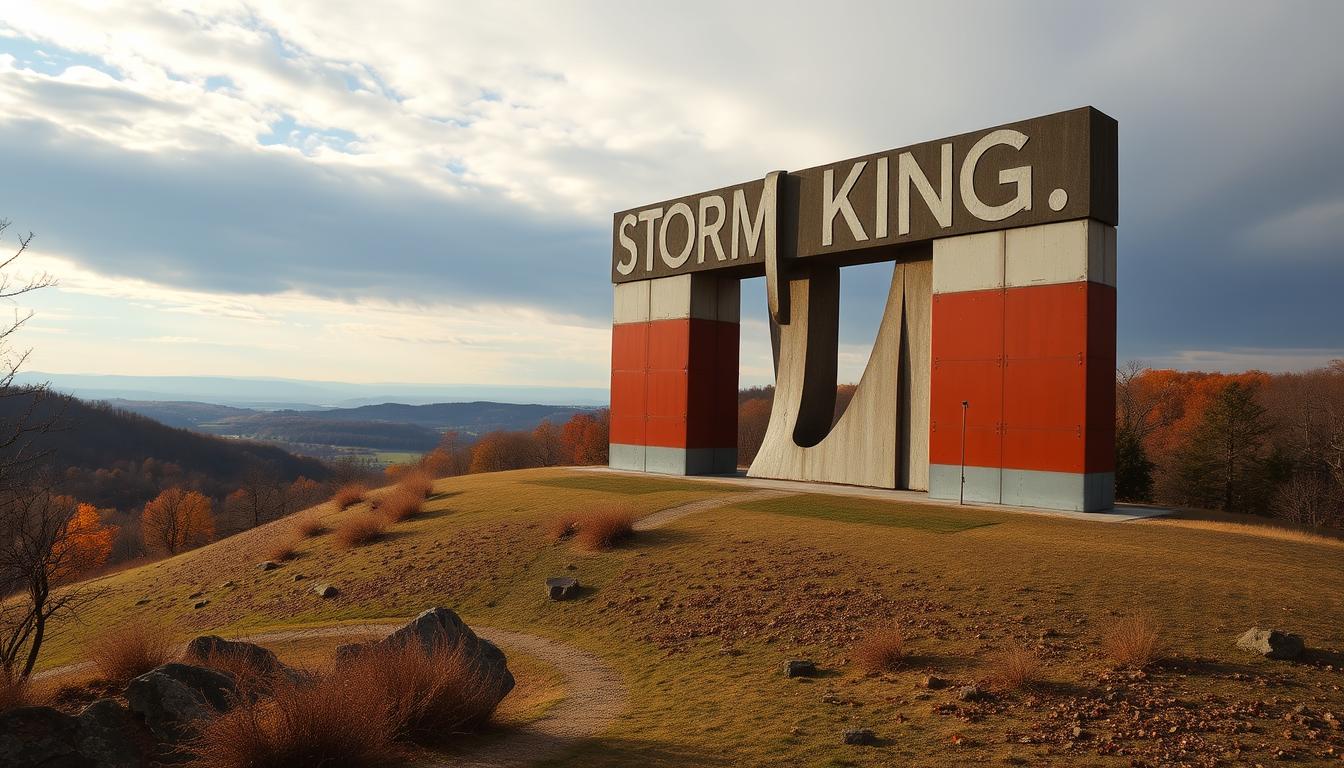 An image of a large-scale sculpture at Storm King Art Center