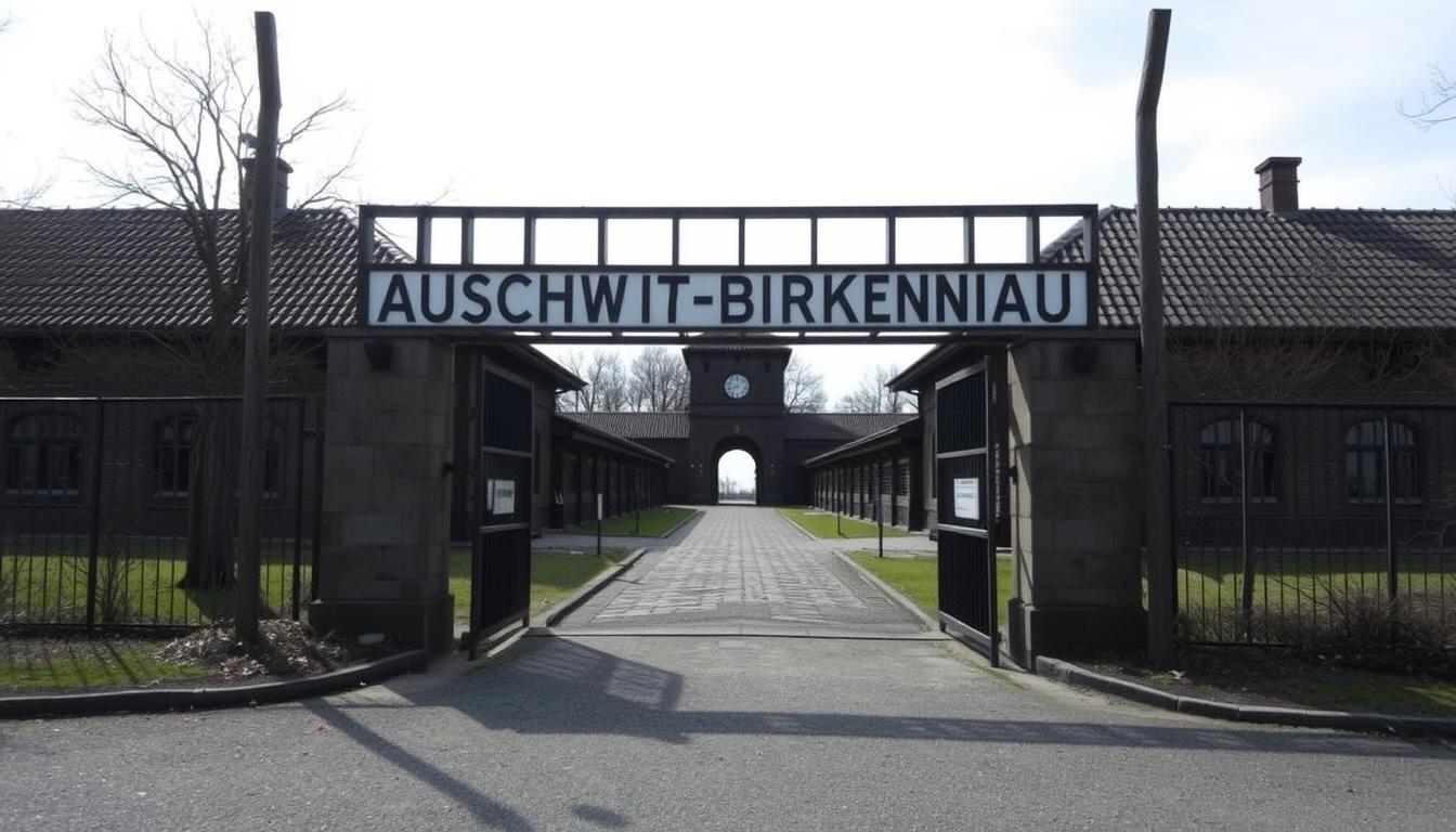 Image of Auschwitz-Birkenau Memorial entrance