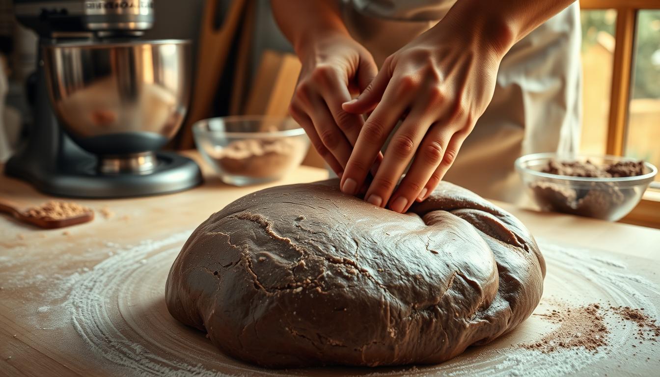 Chocolate Sourdough Bread Mixing Process