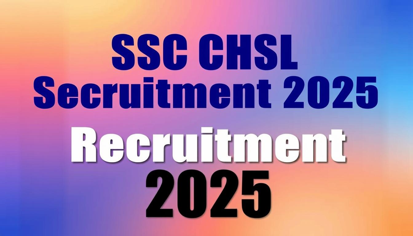 A vibrant poster displaying the "SSC CHSL Recruitment 2025" announcement, showcasing the available vacancies in a clean, modern layout. The design features a dynamic mix of bold typography, subtle gradients, and minimalist iconography to highlight the key details. The overall composition creates a sense of professionalism and authority, perfectly suited for the official government recruitment campaign. The image has a warm, inviting tone with soft lighting, emphasizing the importance and opportunity of the SSC CHSL 2025 positions.