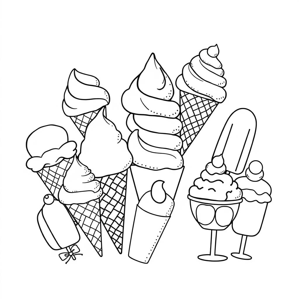 ice cream coloring book