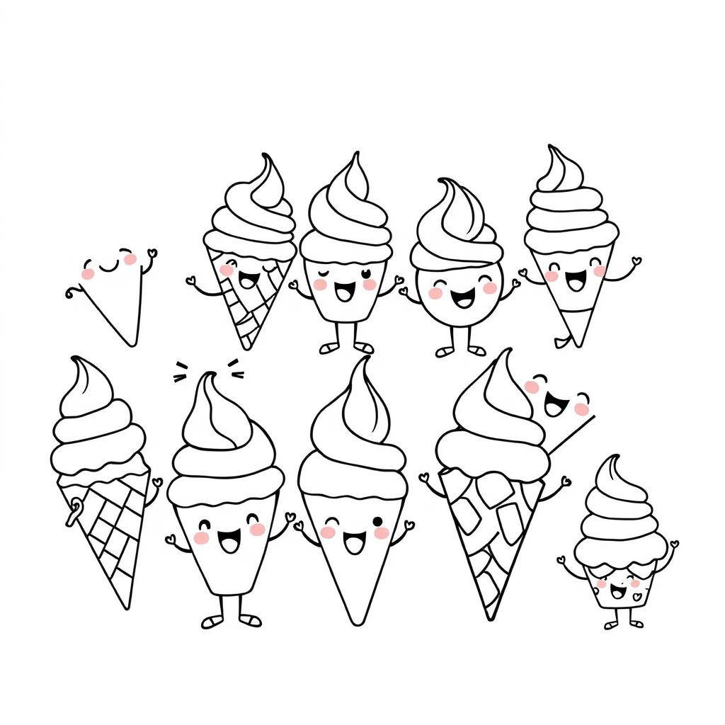cute ice cream coloring