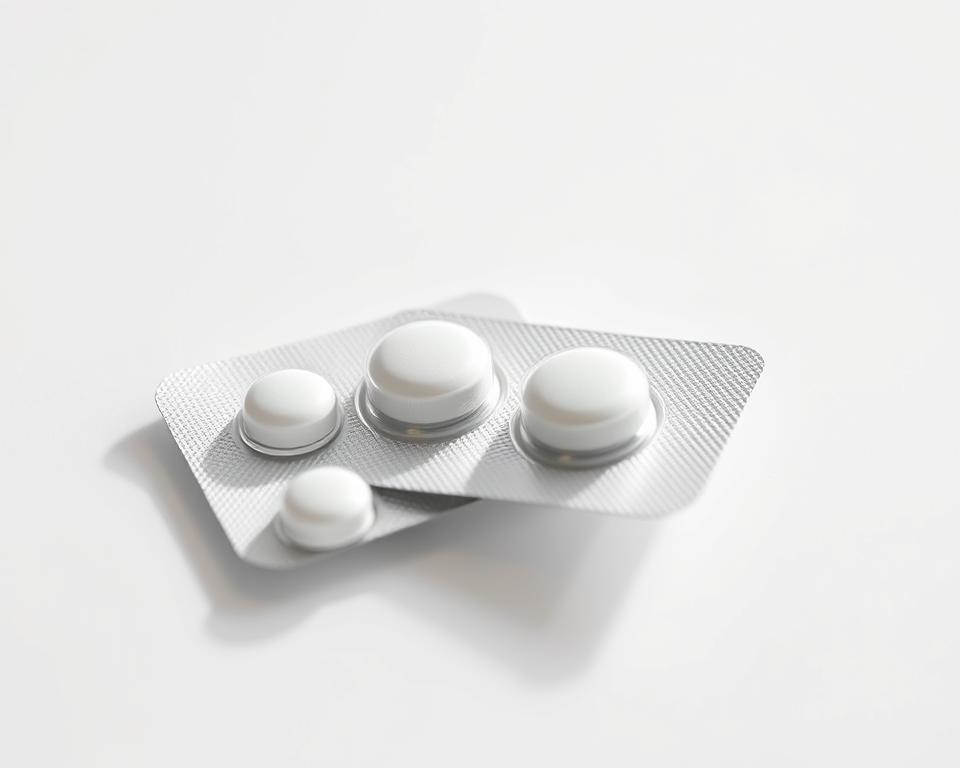 A close-up, high-resolution photograph of a blister pack containing two Lorazepam 2mg tablets, set against a clean, pristine white background. The blister pack is positioned in the center of the frame, filling the majority of the image, with a slight angle to showcase the shape and contours of the individual tablet cavities. Bright, natural lighting from the top-left illuminates the pack, creating subtle shadows that emphasize the depth and texture of the packaging. The lighting is soft and diffused, creating a calming, clinical atmosphere. The focus is sharp, with a shallow depth of field that keeps the blister pack in clear focus while slightly blurring the background. The overall impression is one of a high-quality, professional medical product photograph, suitable for illustrating the &quot;Safety Considerations and Side Effects&quot; section of an article on Lorazepam 2mg.