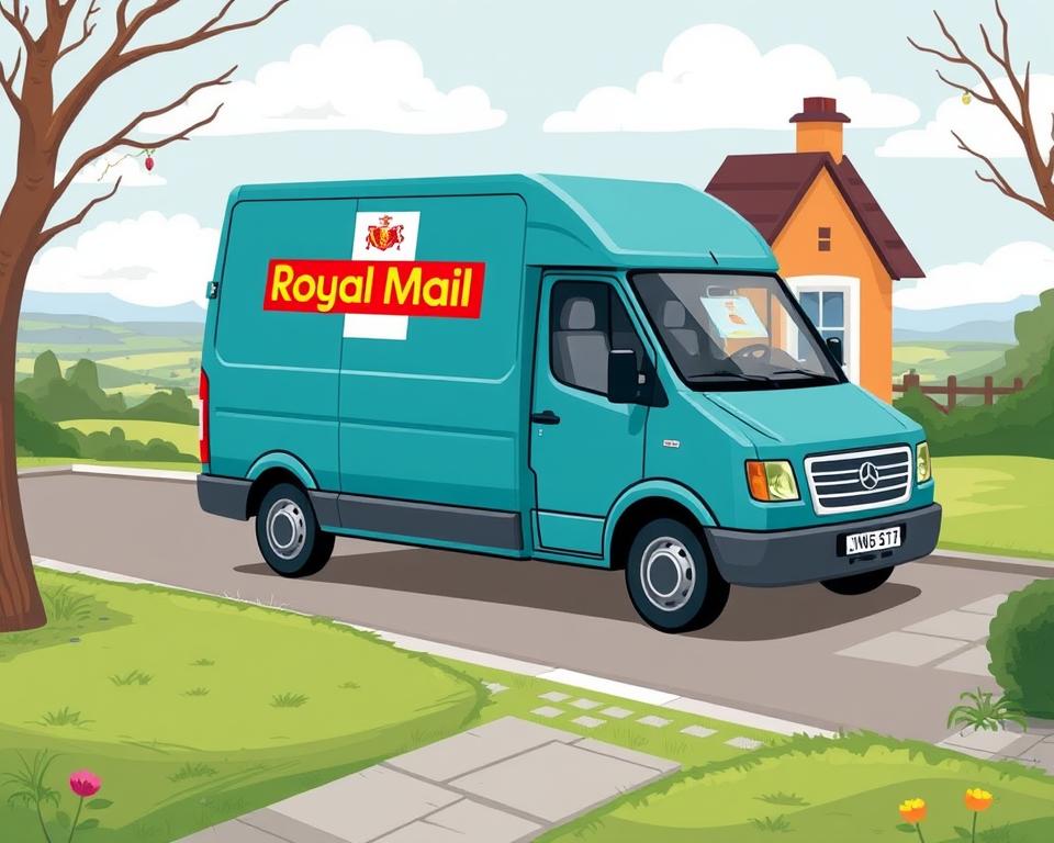 Image of a Royal Mail delivery van or a package being delivered