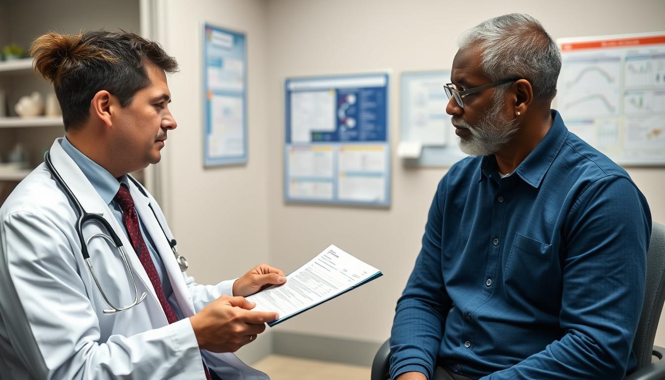 Doctor consulting with patient about Adderall prescription