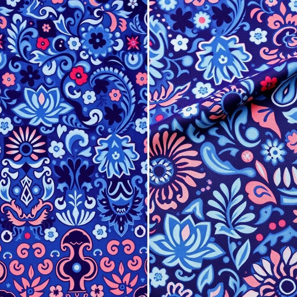 Comparison of front and reverse sides of authentic Malaysian batik