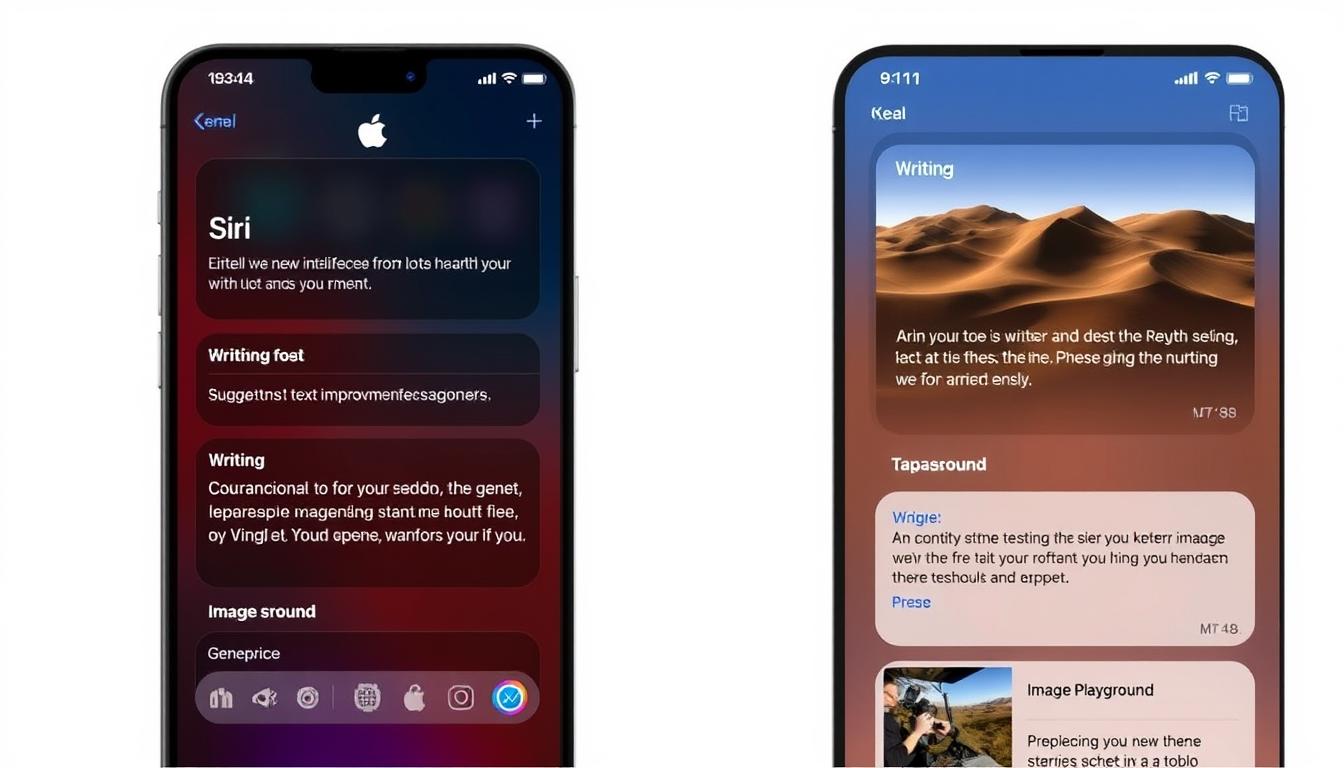 Tela do iOS 18 no iPhone 16 Pro mostrando recursos de inteligência artificial