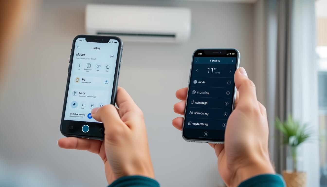 Demonstração do controle de ar condicionado via smartphone com aplicativo