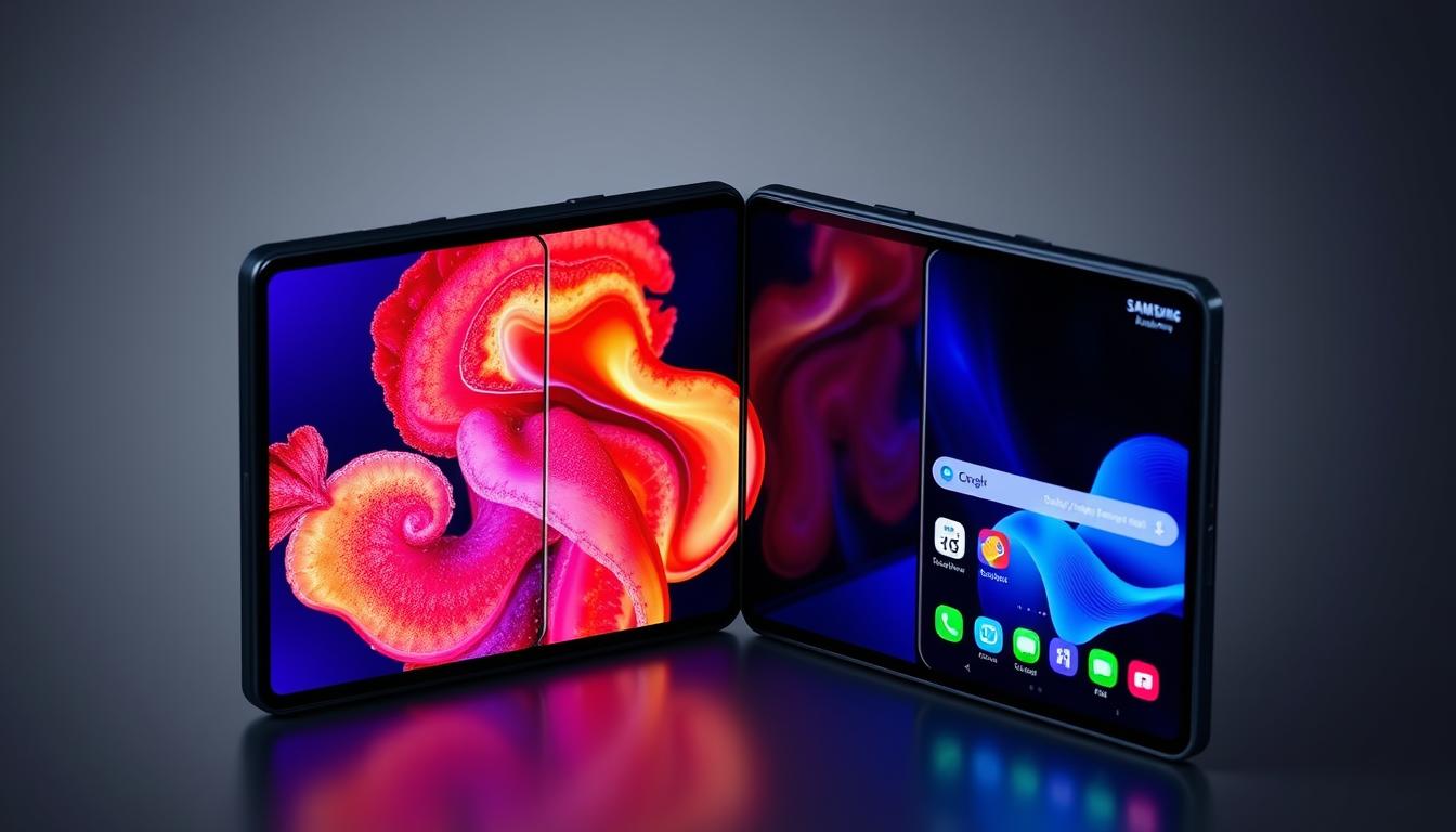 Tela interna do Galaxy Z Fold5 exibindo conteúdo multimídia em um galaxy z fold5 review