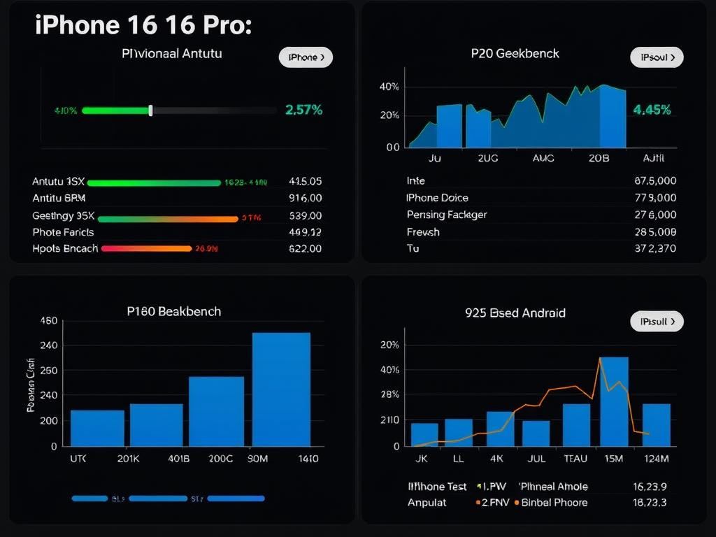 Benchmark do iPhone 16 Pro 256 GB mostrando resultados de desempenho