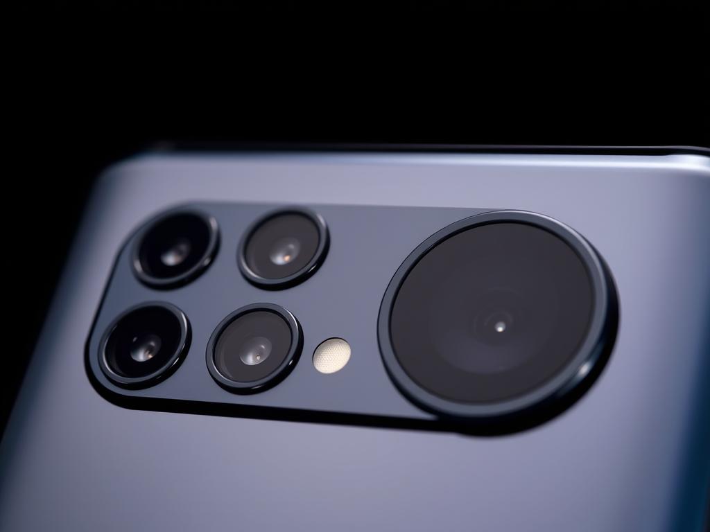 Conjunto de câmeras do Galaxy S24 Ultra em detalhe mostrando as quatro lentes traseiras