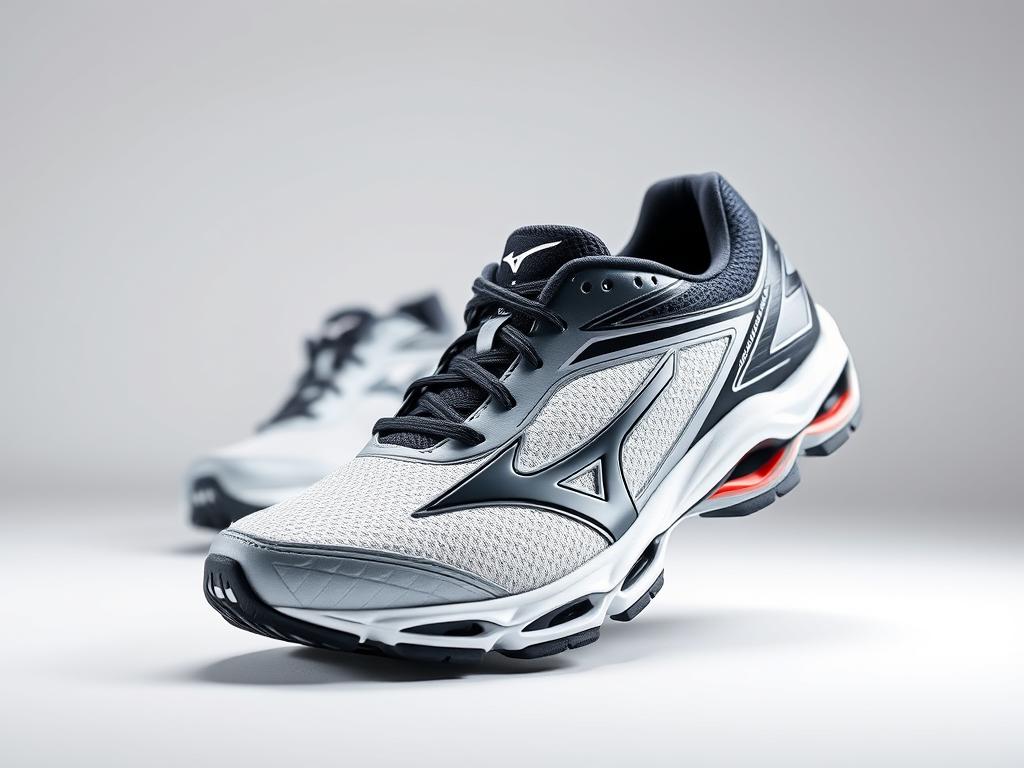 Tênis Mizuno Wave Rebellion Pro com destaque para a placa de carbono e tecnologias de performance