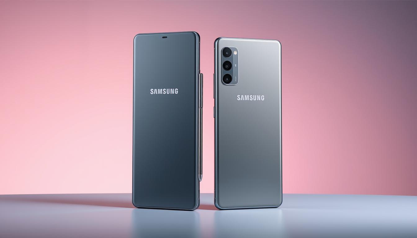 Galaxy S24 Ultra em posição de destaque mostrando seu design premium com acabamento em titânio