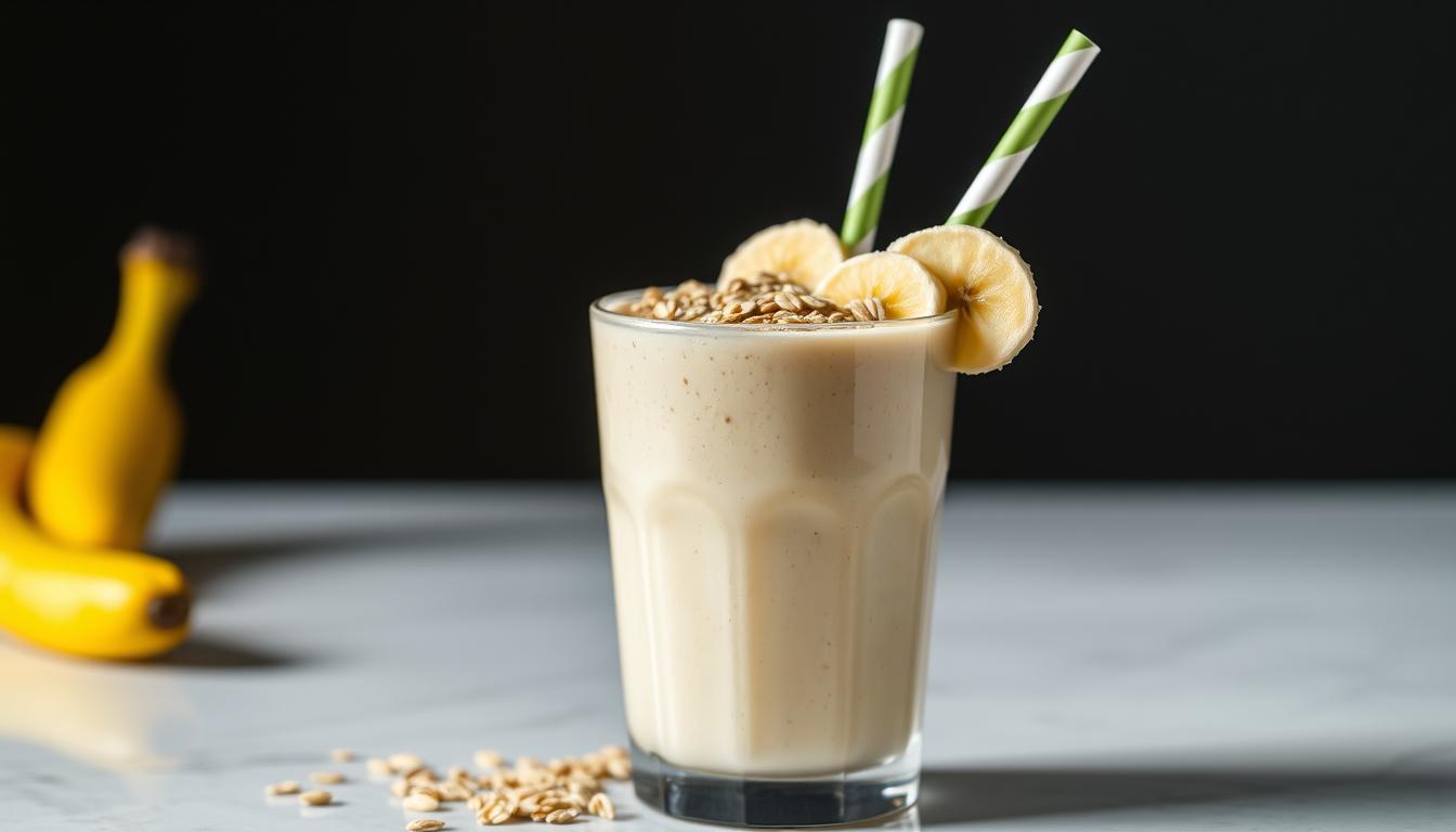 Pré Treino Caseiro Natural e Potente 12 Smoothie energético de banana e aveia para pré treino caseiro natural e potente