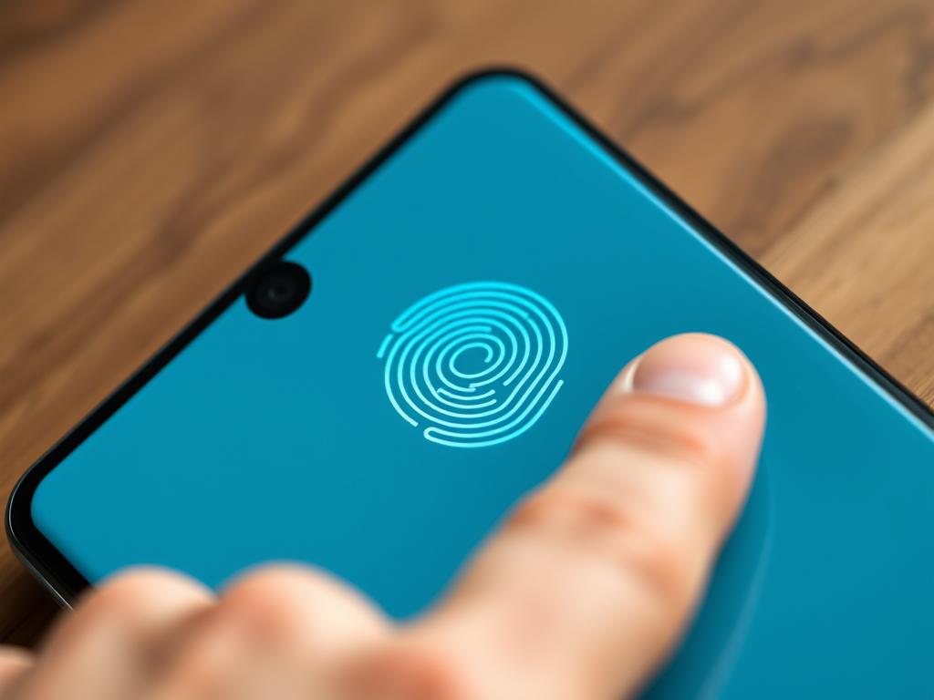 Demonstração do sensor de impressão digital do Galaxy A34