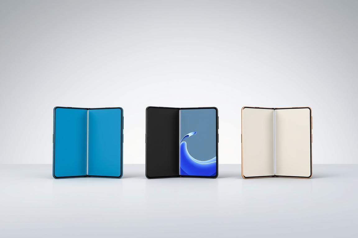 Galaxy Z Fold5 nas cores disponíveis: Azul Glacial, Preto Fantasma e Creme em um galaxy z fold5 review