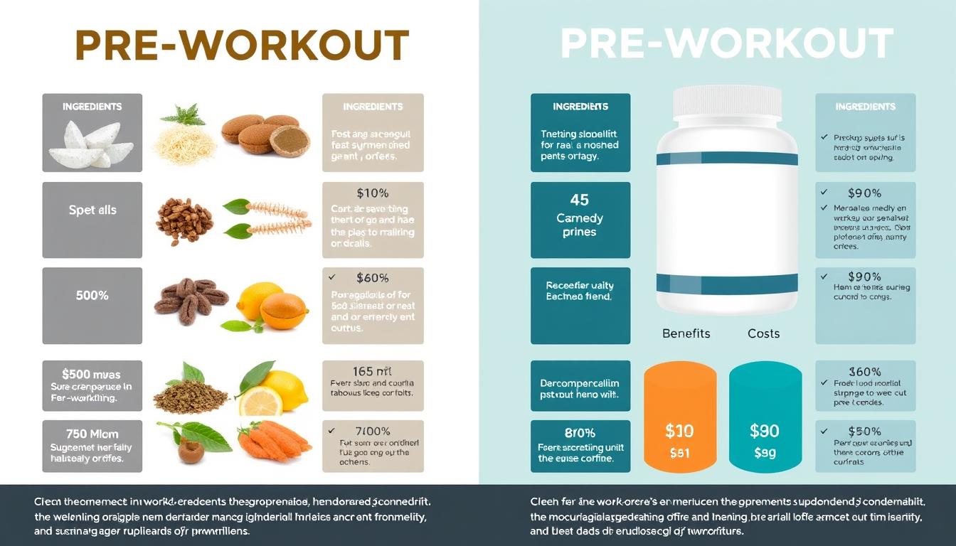 Pré Treino Caseiro Natural e Potente 16 Comparação visual entre pré treino caseiro natural e potente e suplementos industrializados