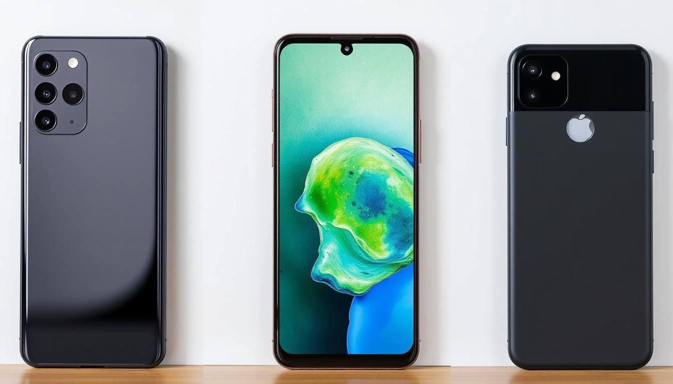 Galaxy S24 Plus ao lado de concorrentes como iPhone 15 Plus e Pixel 8 Pro