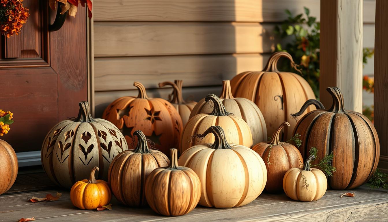 Rustic Wooden Pumpkin Decorations