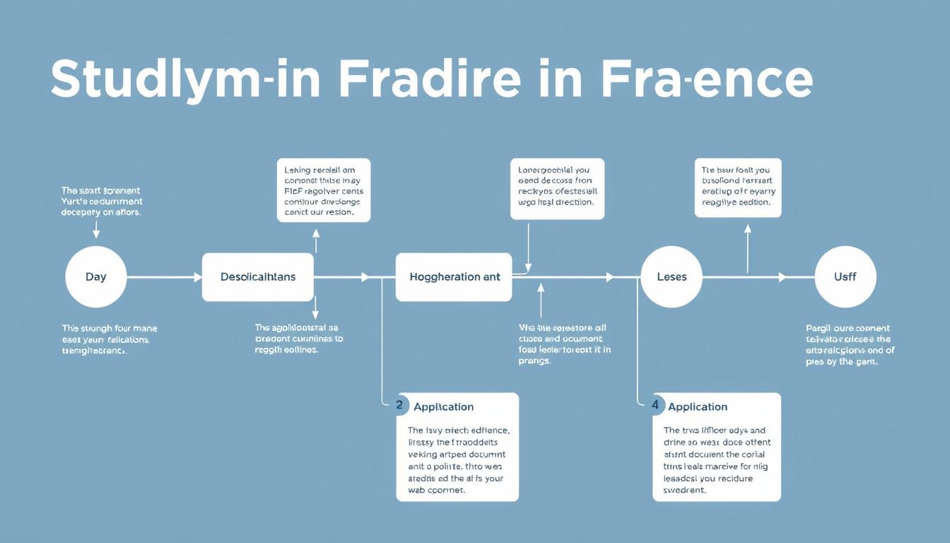 Timeline showing application deadlines for studying in France