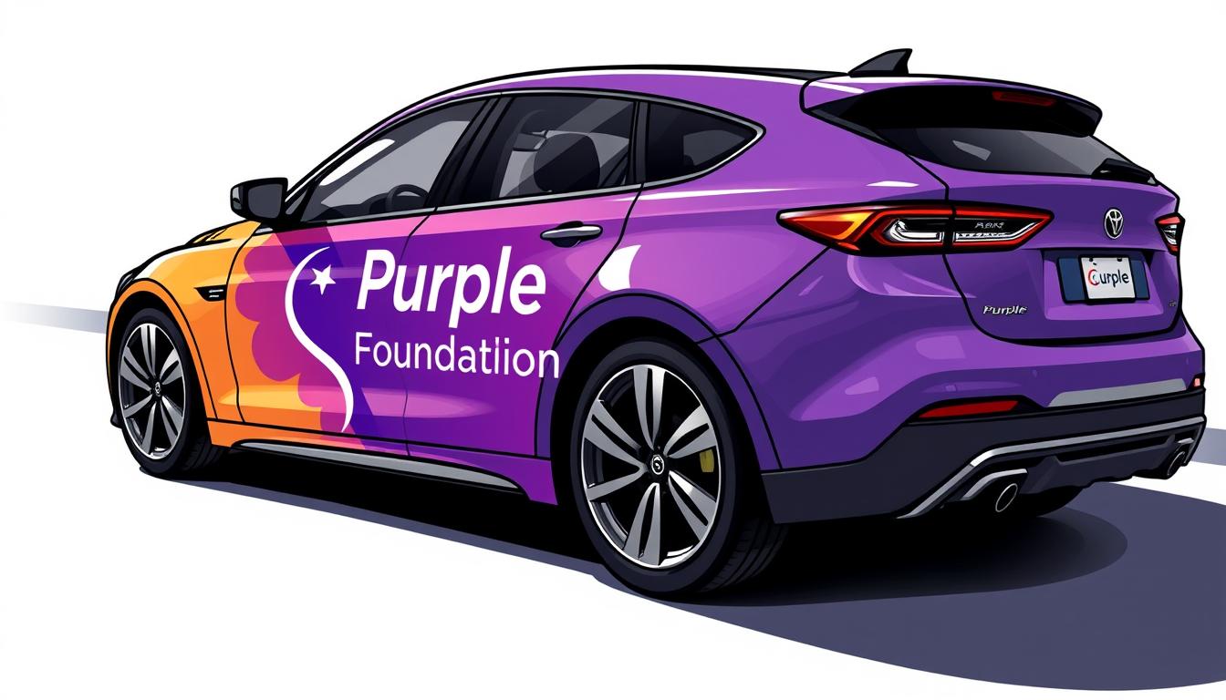 Image of Purple Foundation logo or a car they donated