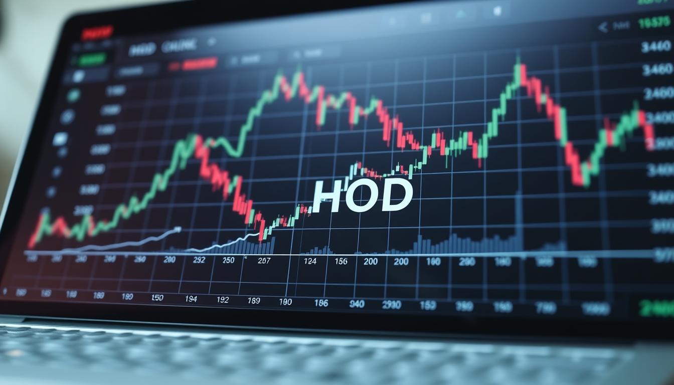 A stock chart with the ticker symbol "HOD" prominently displayed in the center, against a backdrop of a sleek, modern financial dashboard. The chart shows the stock's price history over a specific timeframe, with clean, minimalist design elements such as gridlines, axes, and numerical data points. The overall mood is one of clarity, precision, and professionalism, reflecting the informative nature of the article's subject matter. Soft, directional lighting casts subtle shadows, adding depth and dimensionality to the scene. The camera angle is slightly elevated, giving the viewer a sense of authority and oversight over the financial data.