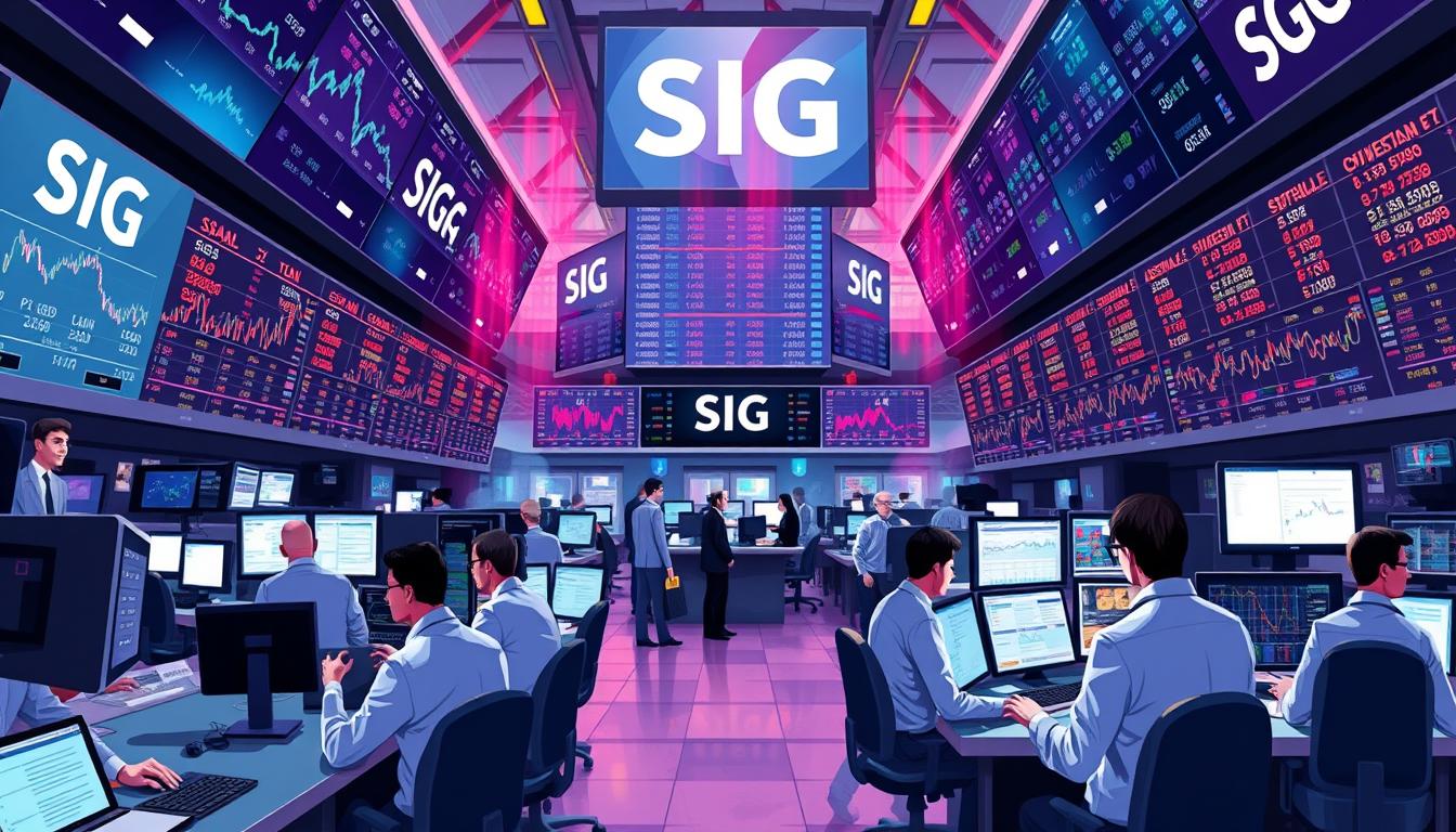 Generate an image representing SIG's trading floor or a related financial concept