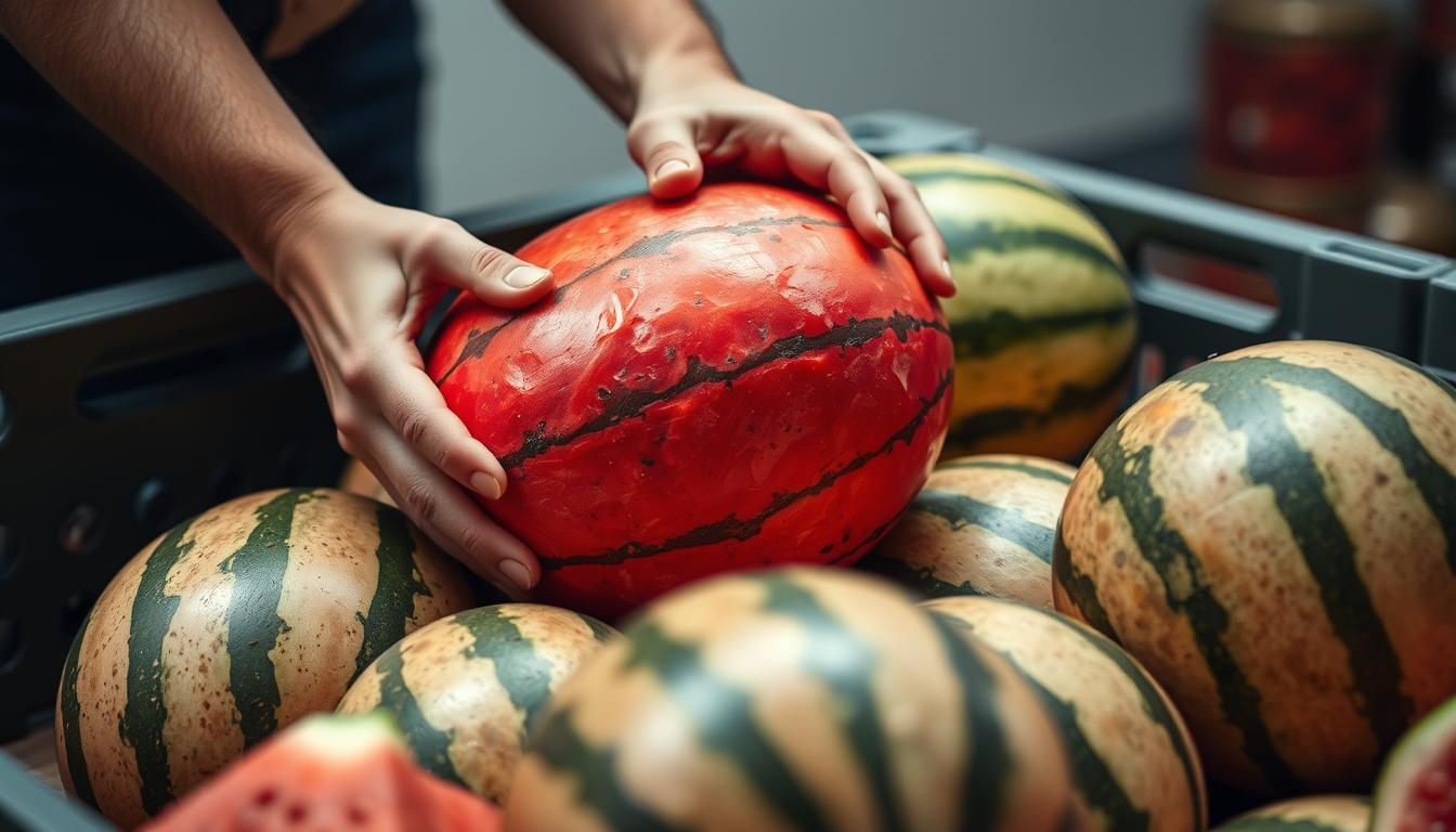 selecting watermelon