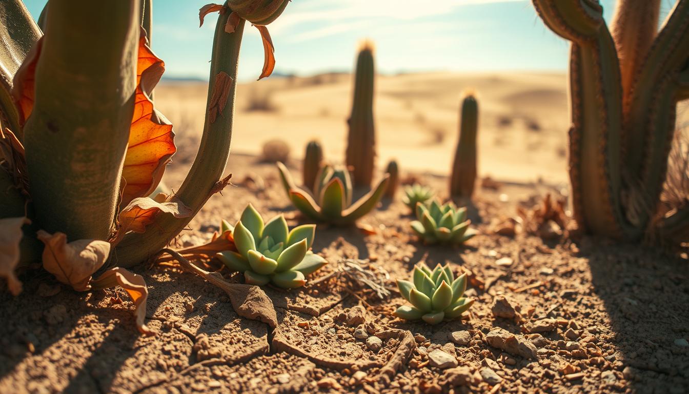 علامات نقص الري في النباتات الصحراوية