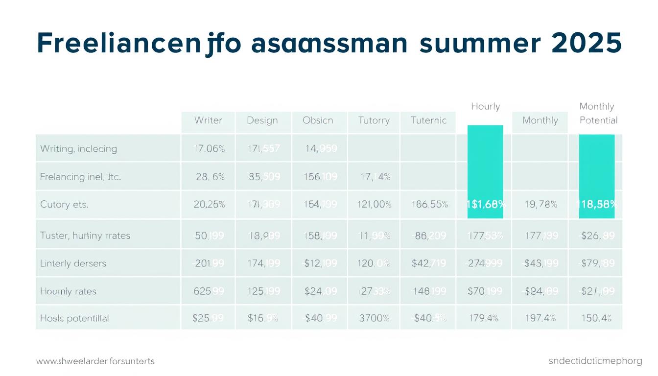 Chart showing potential earnings from student freelancing in summer 2025