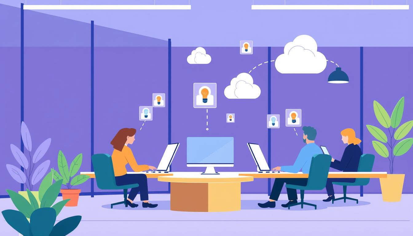 Generate an image representing Microsoft Teams and OneDrive